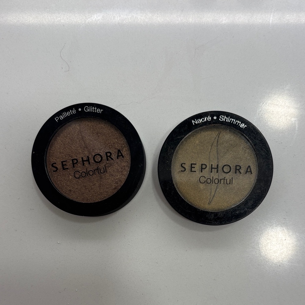 Set of 2 only swatched Sephora shimmer eyeshadows